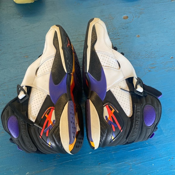 Jordan Athletic Shoes - White, Black, Purple, Yellow Retro 8 Air Jordan Nike - Picture 4 of 6